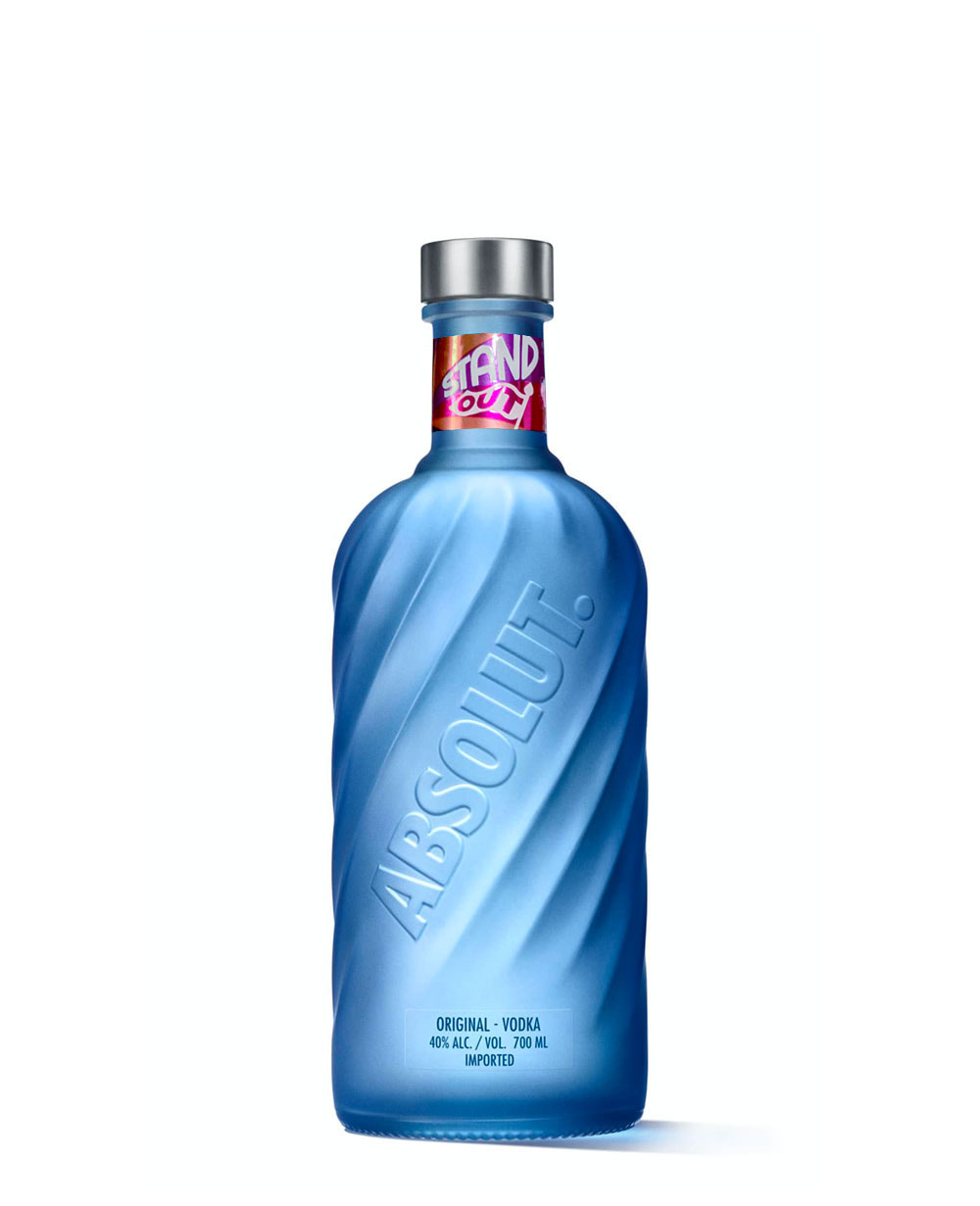 "Stand Out" sticker on the bottle neck