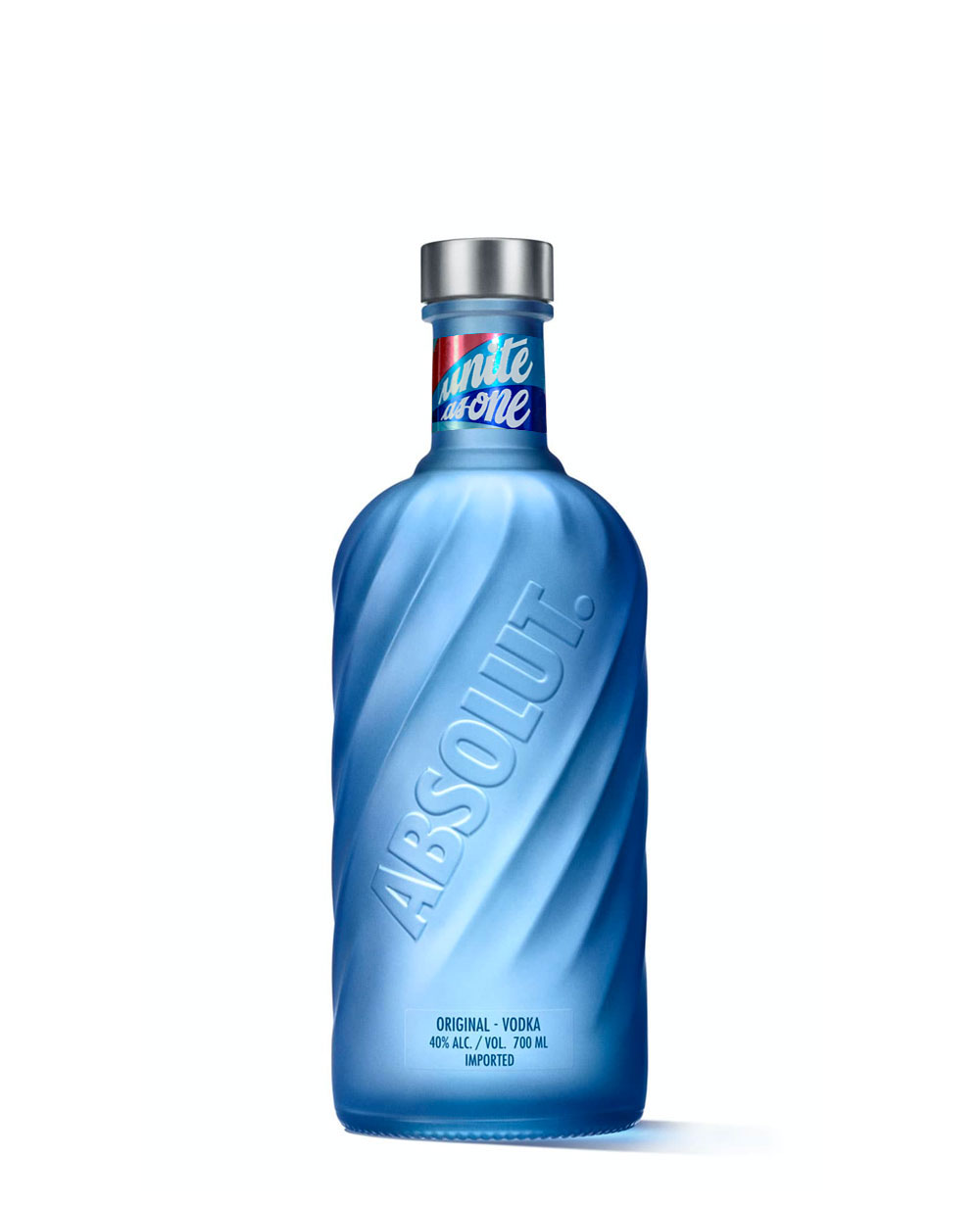 "Unite as one" sticker on the bottle neck