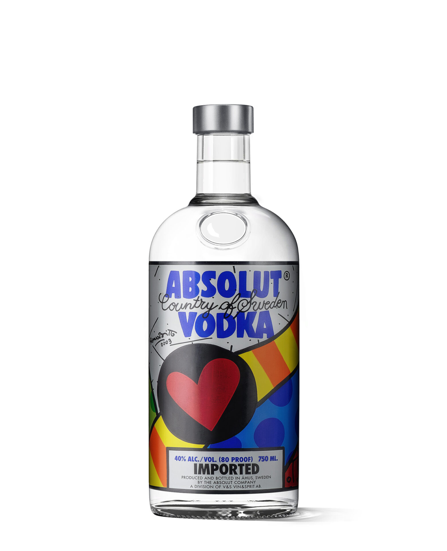 Silver label on the bottle. The bottle has the classic space for medallion.